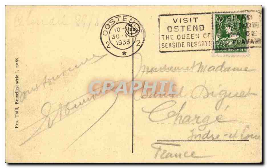 Belgique Belgie BRuxelles CPa Tombeau du soldat tombeau (lion) — Rückseite