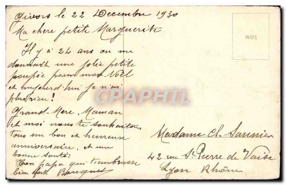 CPA Fantaisie Heureux anniversaire — Rückseite