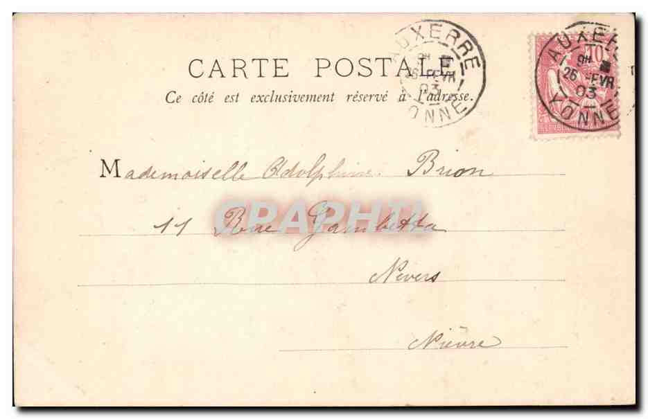 Auxerre CPA Eglise Saint Eusebe — Verso