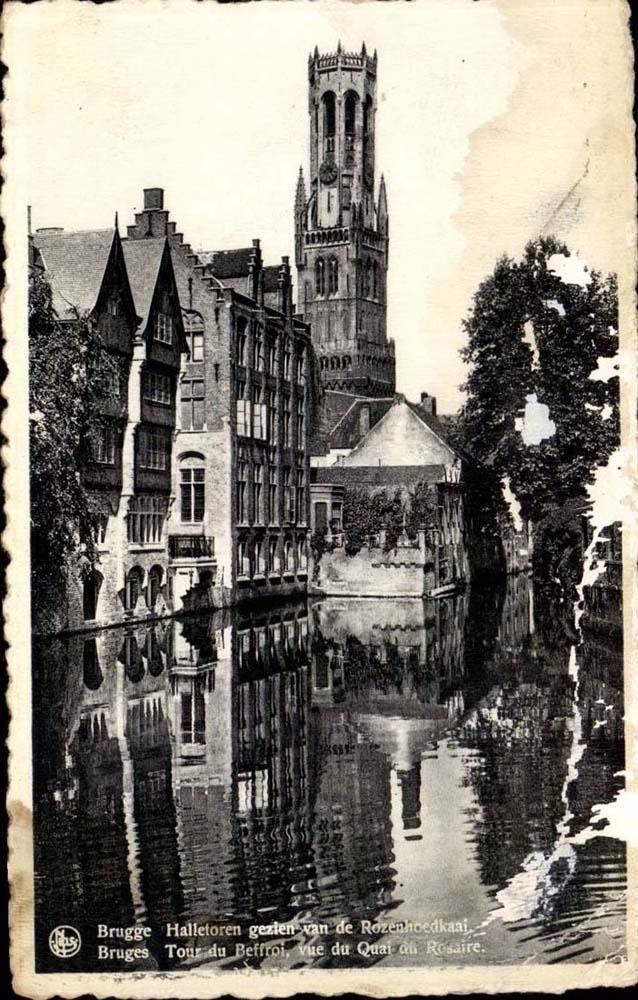 Belgie Belgique Brugge CPA Halletoren gezien van de Rozenoedkaal