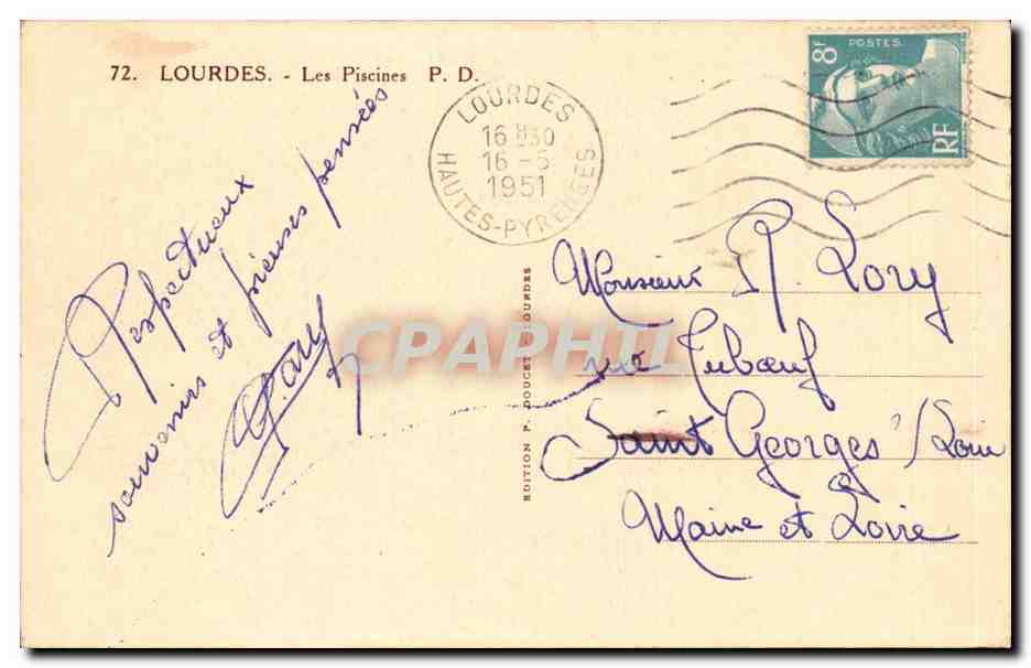 Lourdes CPA Les piscines — Verso
