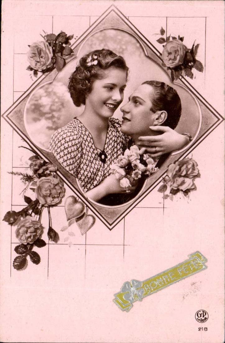 CPA FAntaisie Couple Bonne fete