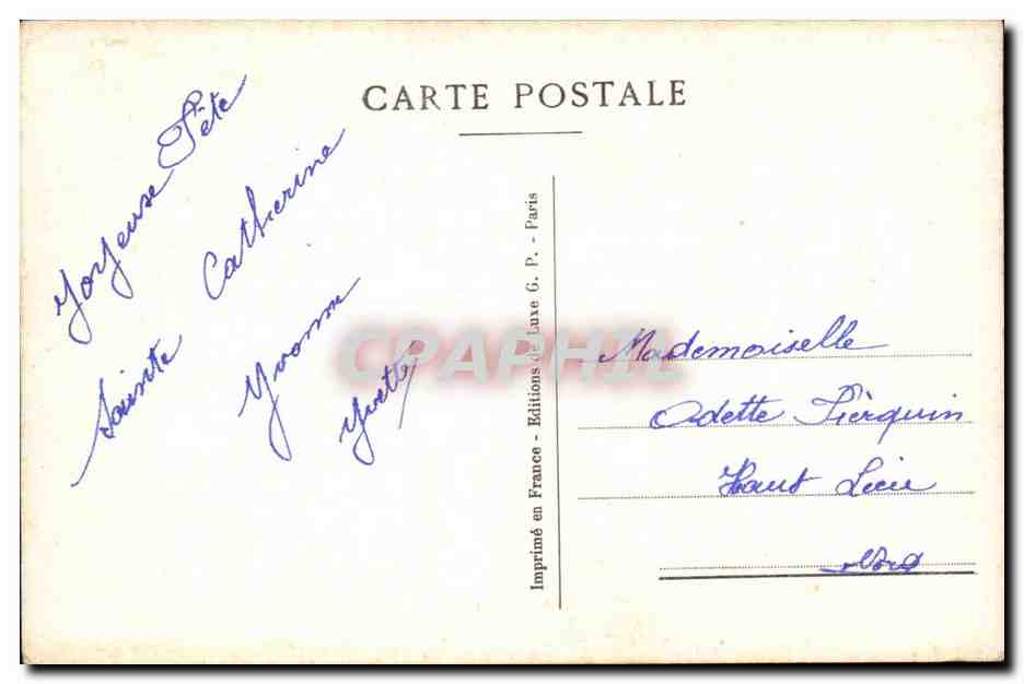 CPA FAntaisie Couple Bonne fete — Rückseite
