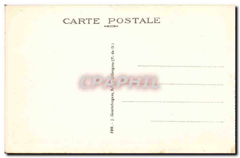 Pacage de moutons au pied du PUY-de-DOME (alt. 1465 m) — L'Auvergne — J. Gouttefanges, Édit. Ollergues (P.-de-D.) — Verso