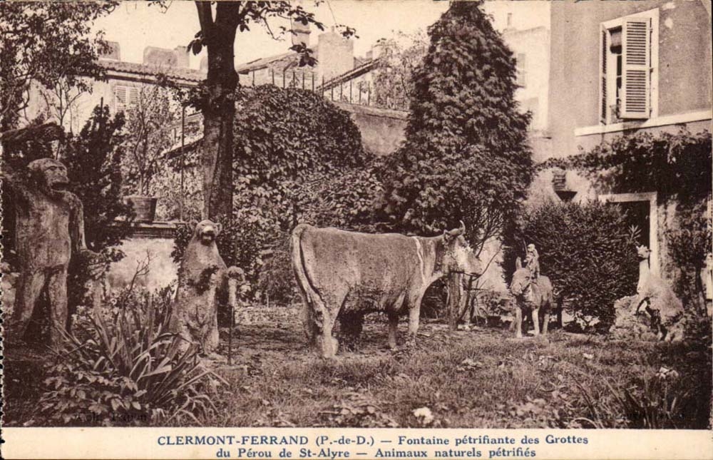 Clermont Ferrand CPA Fontaine petrifiante des grottes du Perou de St Alyre Animaux naturels petrifies