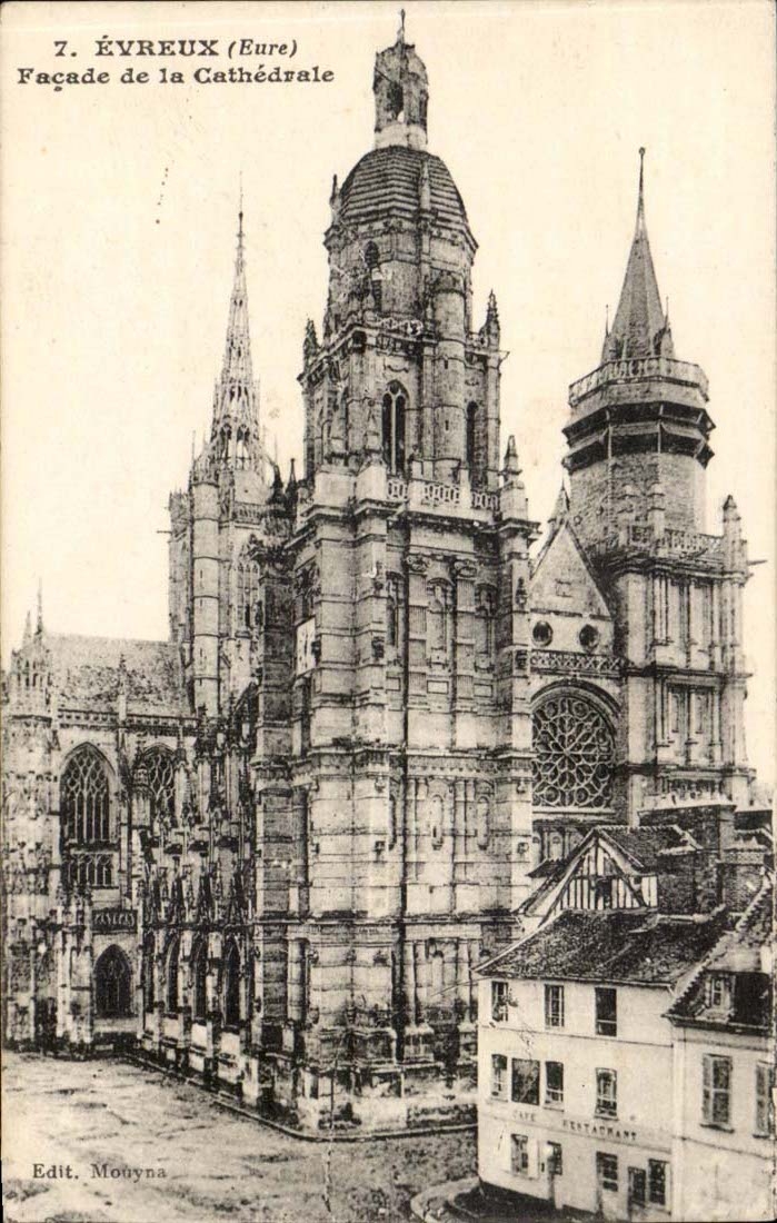 Evreux CPA Facade de la cathedrale