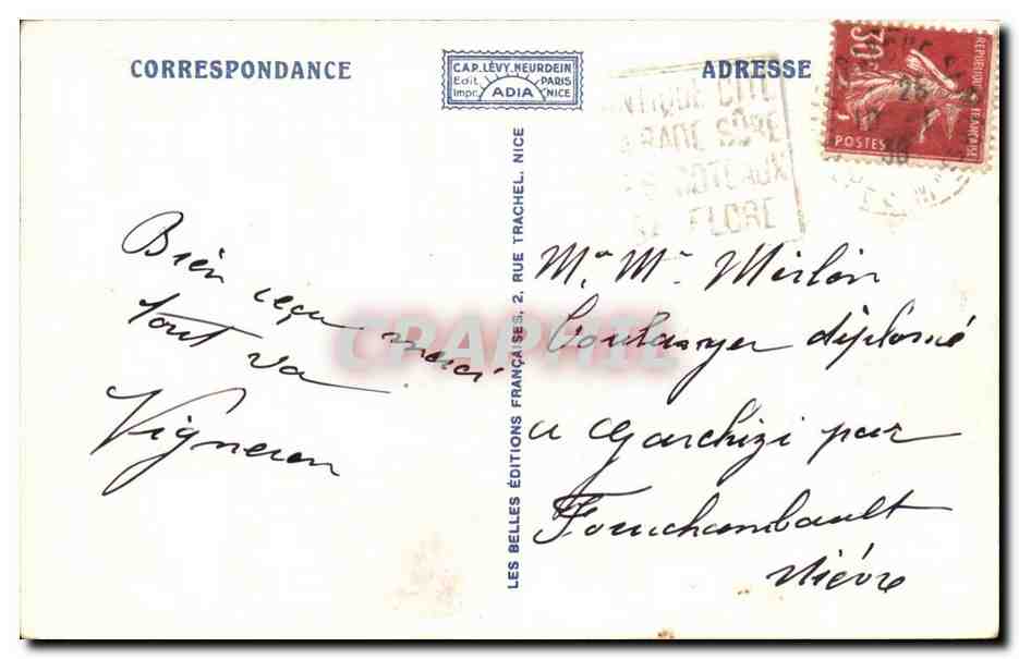 Villefranche-sur-Mer — Vue Générale et la Rade — Éditions Adia, n°32 — Verso