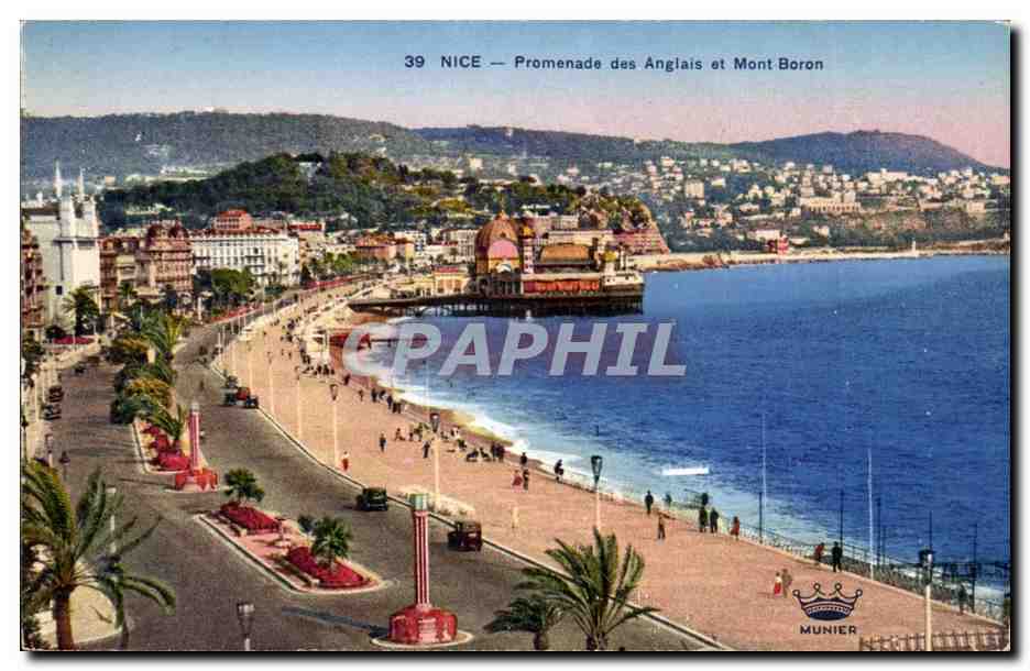 Nice CPA Promenade des Anglais et Mont Boron