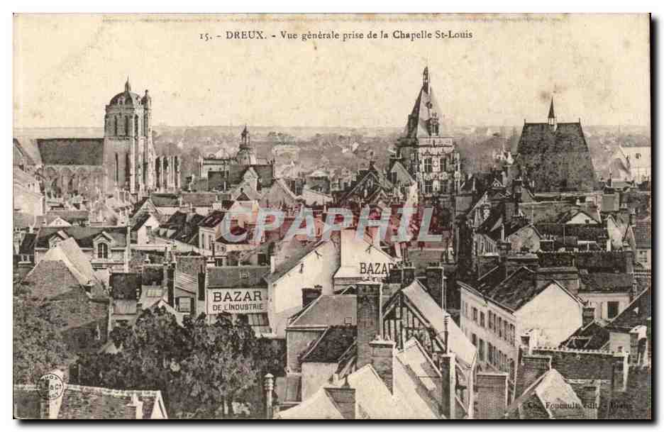 Dreux — Vue générale prise de la Chapelle Saint-Louis — Foyoult, édit. Paris
