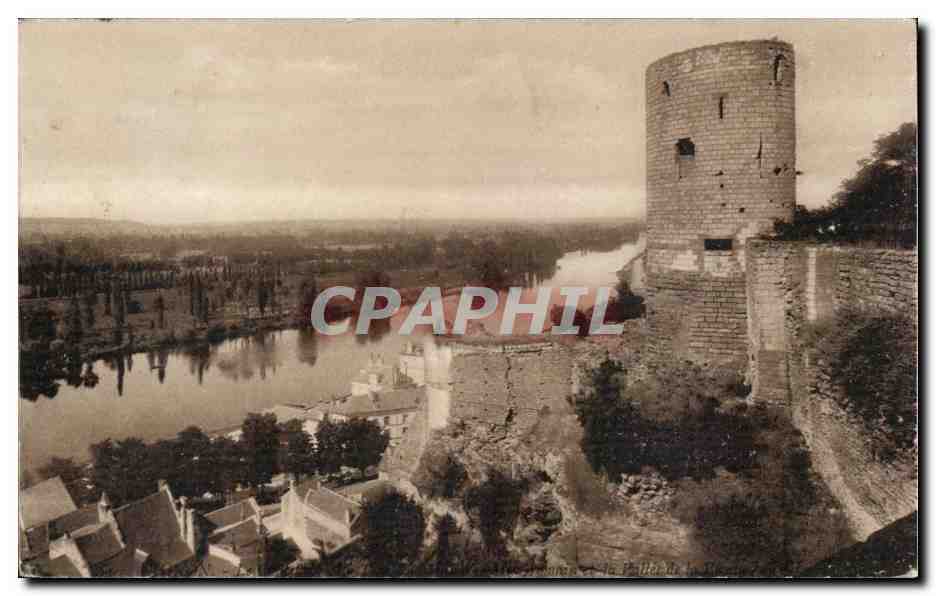 Chinon CPA Le chateau La Tour du Moulin Le mur romainet la vallee de la Vienne