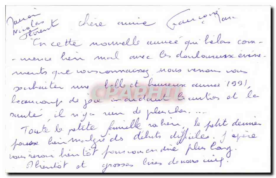 CPM Fanrtaisie Bonne annee — Rückseite