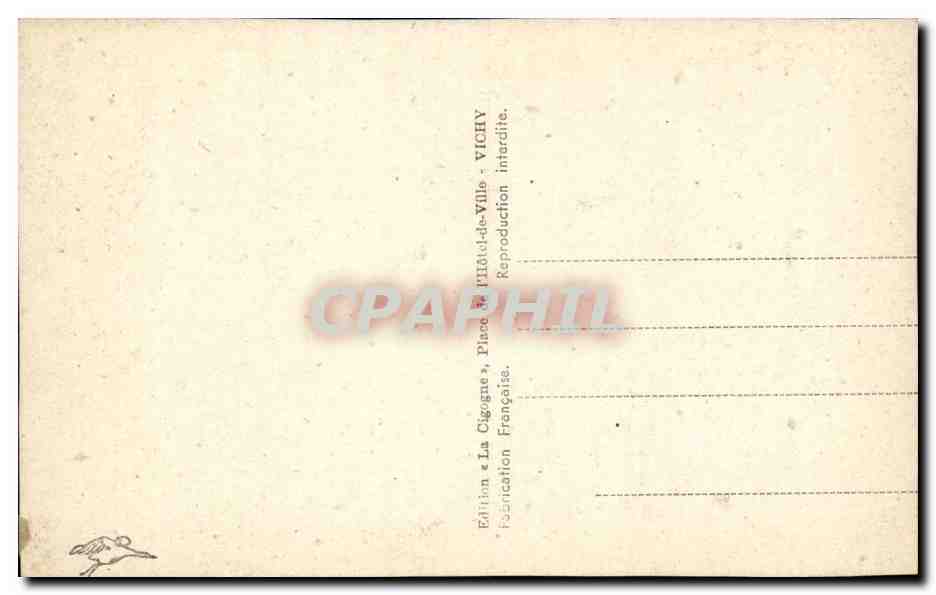 Vichy — Panoramique prise en avion — Édition La Cigogne — Verso