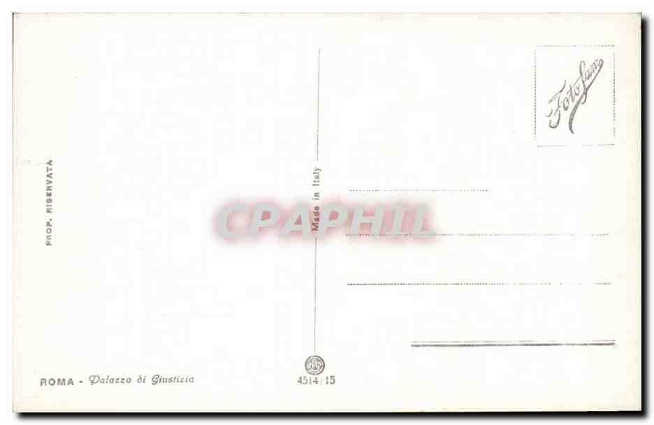 Italie Italia Roma CPA Palazzo di Giustizia — Rückseite
