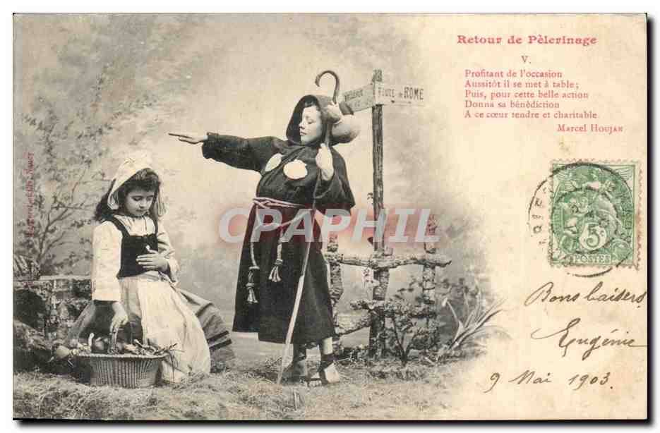 CPA Retour de pelerinage (enfants)