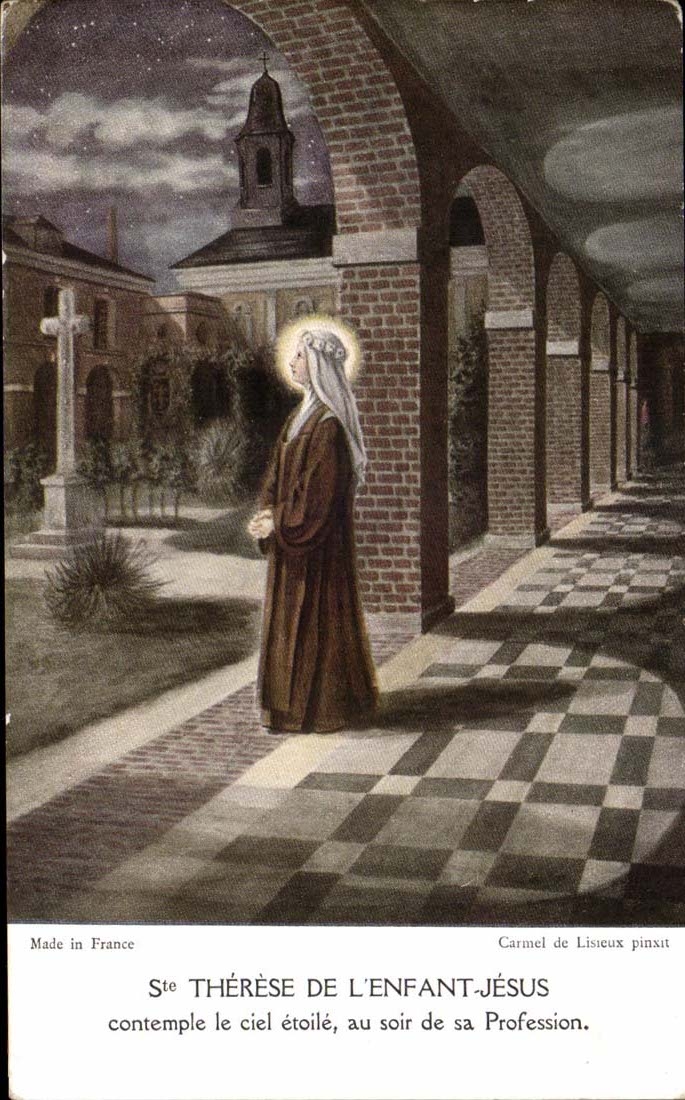 CPA Ste Therese de l'enfant Jesus contemple le ciel etoile au soir de sa Profession