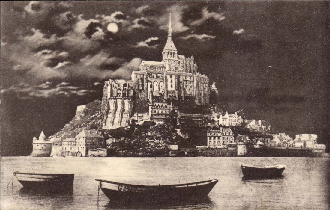Le Mont Saint Michel CPA Cote sud ouest au clair de lune