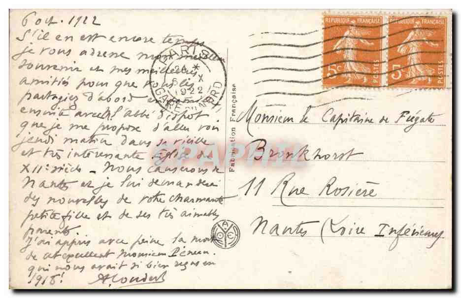 Paris CPA L'eglise St Etienne du Mont — Verso
