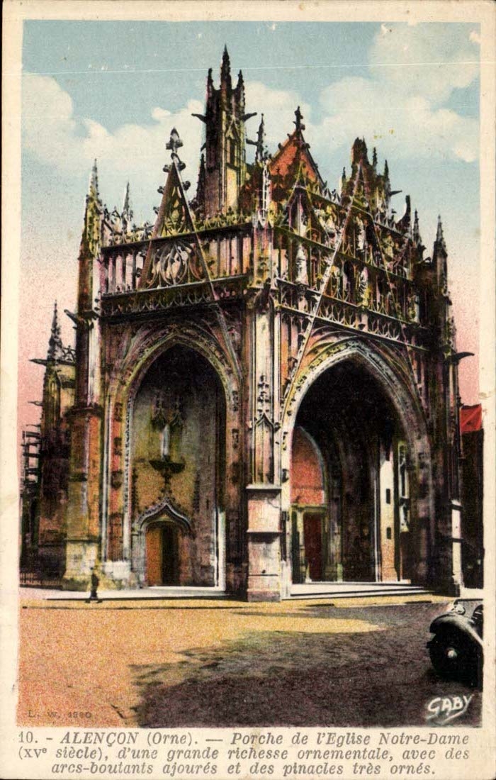 Alencon CPA Porche de l'eglise Notre DAme 