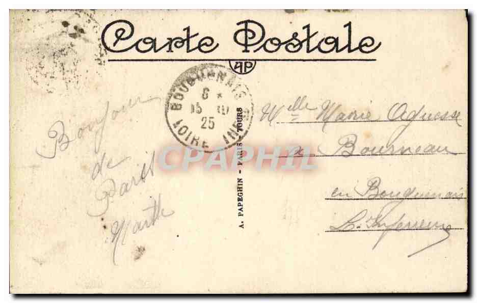 Paris CPA La chambre des deputes — Rückseite