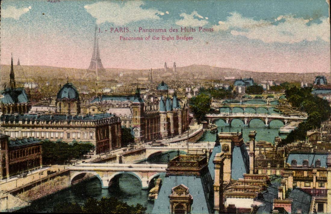Paris CPA Panorama des huit ponts