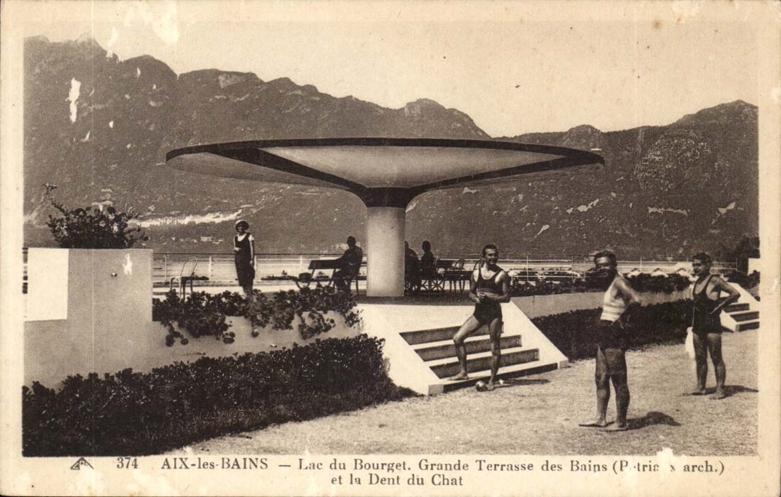Aix Les Bains - Lac du Bourget - Grande Terrasse des Bains et la Dent du Chat - CPA