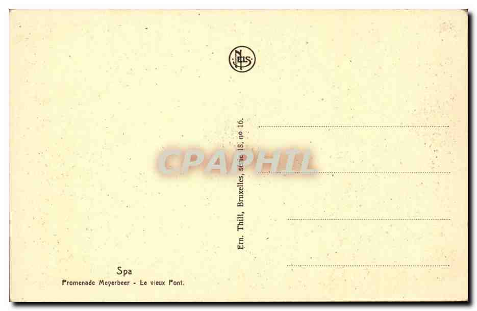 Belgique - Belgium - Promenade Meyerbeer - Spa Liege- CPA  — Back