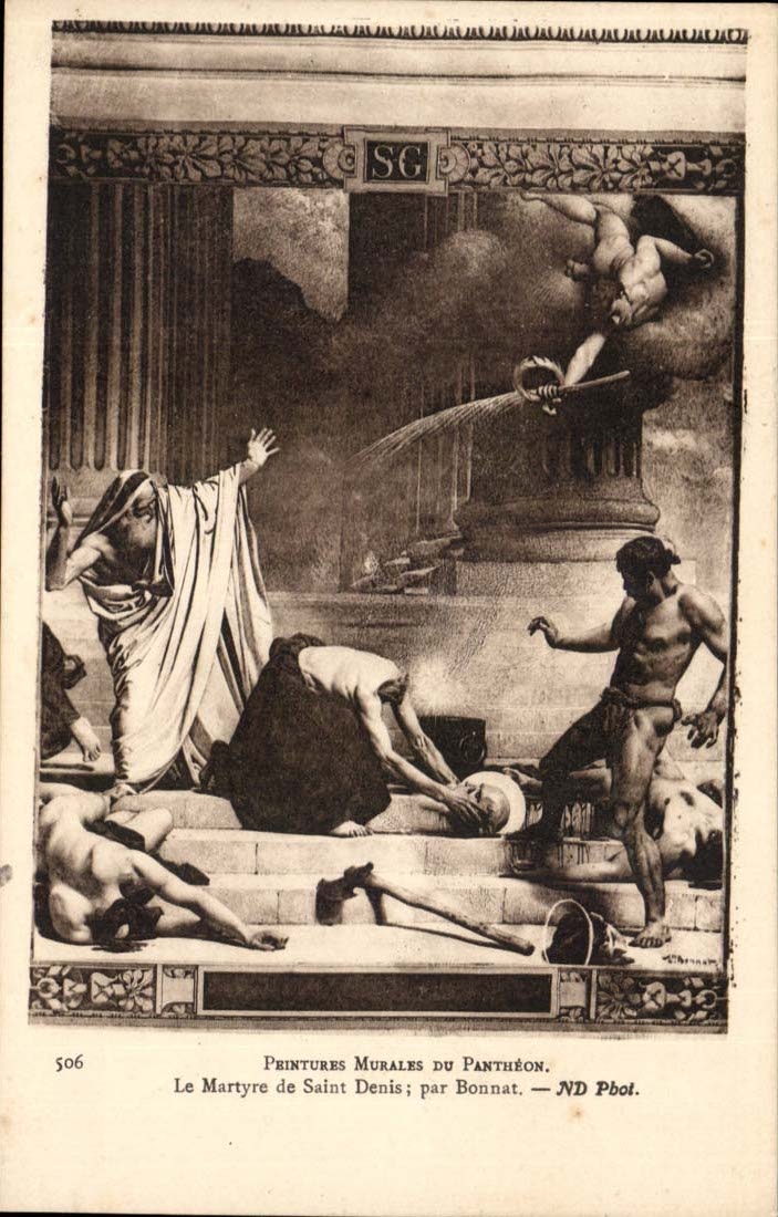 Paris - 5 - Peintures Murales du Pantheon - Le Matyre de Saint Denis par Bonnat- CPA 