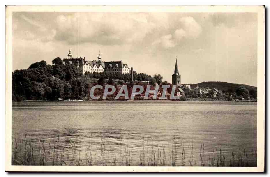 Plön — vue du château et de l'église — Photogr. u. Verlag F. Henning, Plön
