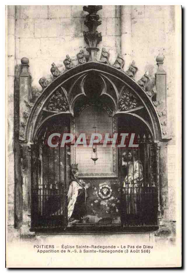 Poitiers — Église Sainte-Radegonde — Le Pas de Dieu (Apparition de N.-S. à Sainte-Radegonde le 3 Août 586)