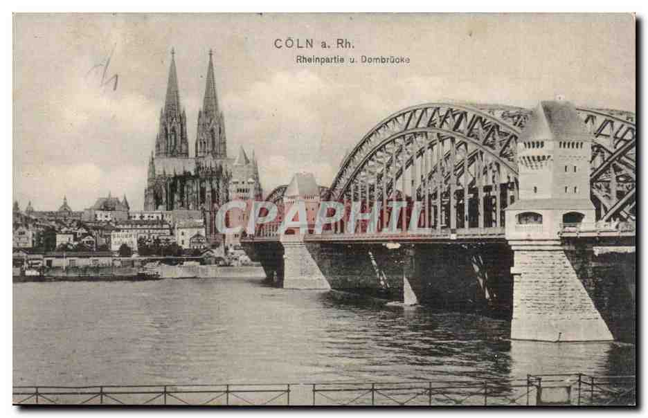 Koeln - Coeln - Cologne - Alemagne - Germany - Rheinpartie und Dombruecke - CPA 