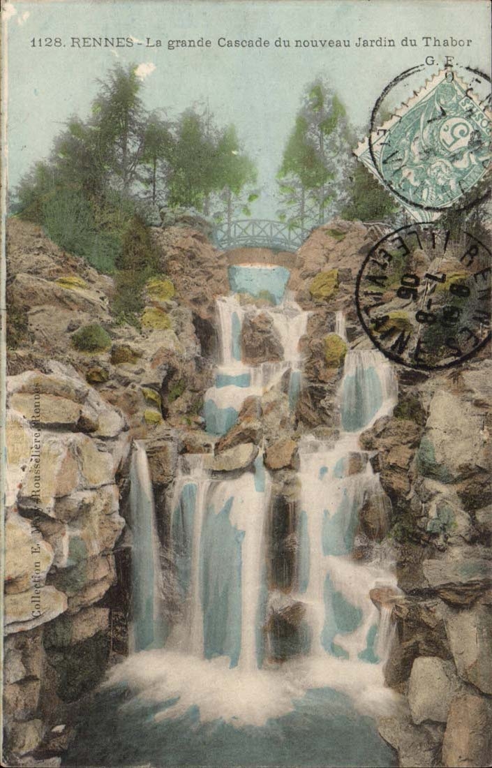 Rennes - La grande Cascade du nouveau Jardin du Thabor — Éditeur E. Rousseiller, n° 1128