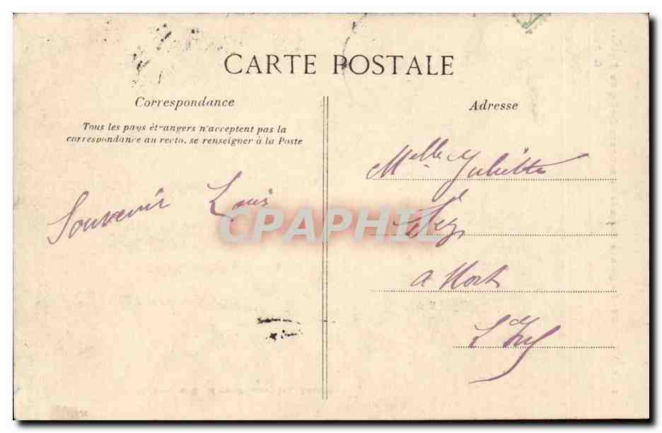 Rennes - La grande Cascade du nouveau Jardin du Thabor — Éditeur E. Rousseiller, n° 1128 — Achterkant