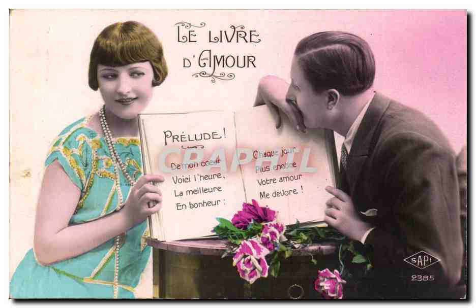 Couple - Le Livre D'Amour - De Mon Coeur Voici L'Heure La Meilure En Bonheure - CPA 