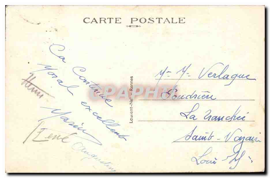 Saint-Malo et ses Remparts du côté des Bassins — Côte d’Emeraude — éditeur Laurent-Nel, n°2003 — Verso