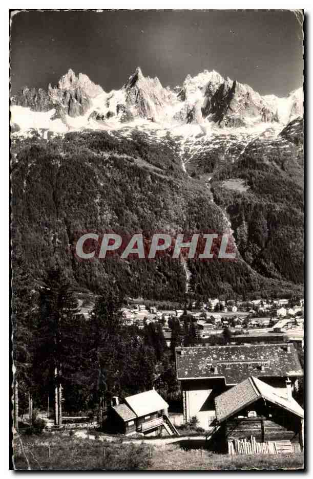 Chamonix - Mont Banc alt 1037 m vue sur les Aiguilles - CPA 