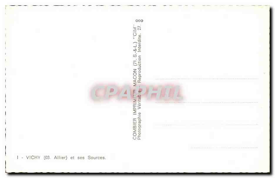 Vichy - Vichy et ses Sources - CPA  — Verso