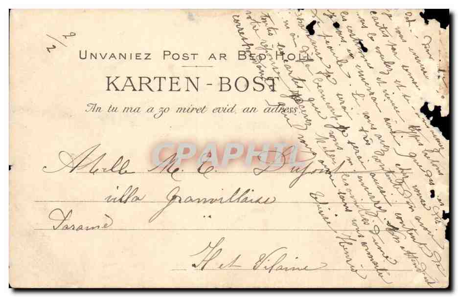 Presqu'île de Rhuys — La Fontaine de Saint-Gildas — Éditeur : Collection V.I.L. n° 999 — Verso