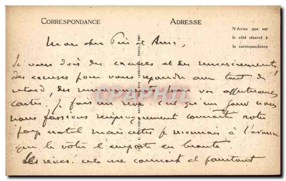 Caen - L'Abside de l'Eglise Saint Etienne CPA  — Verso