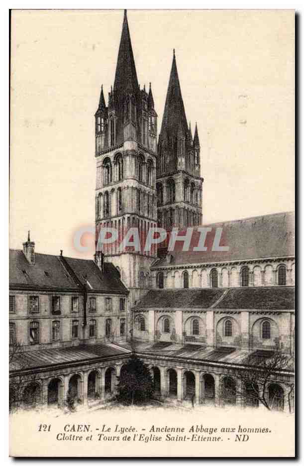 Caen - Ehemalige Abtei Saint-Etienne. Klausur und Türme der Kirche - ND