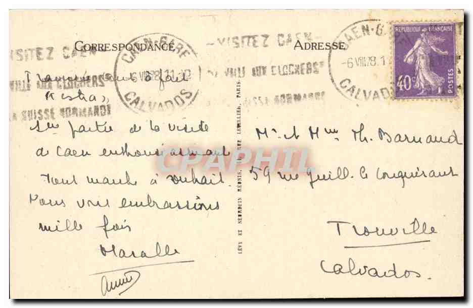 Caen - Ehemalige Abtei Saint-Etienne. Klausur und Türme der Kirche - ND — Rückseite