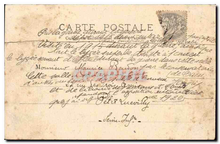 Caen - Le Refectoire du lycee- CPA  — Verso