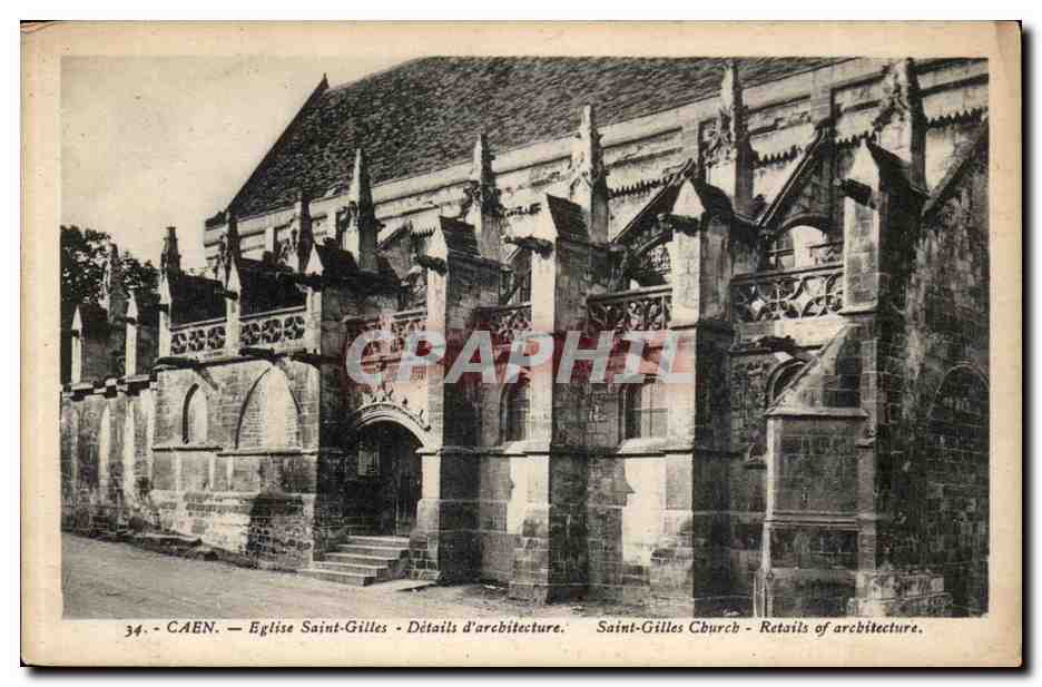 Caen - Eglise Saint Gilles Details d'architecture - CPA 