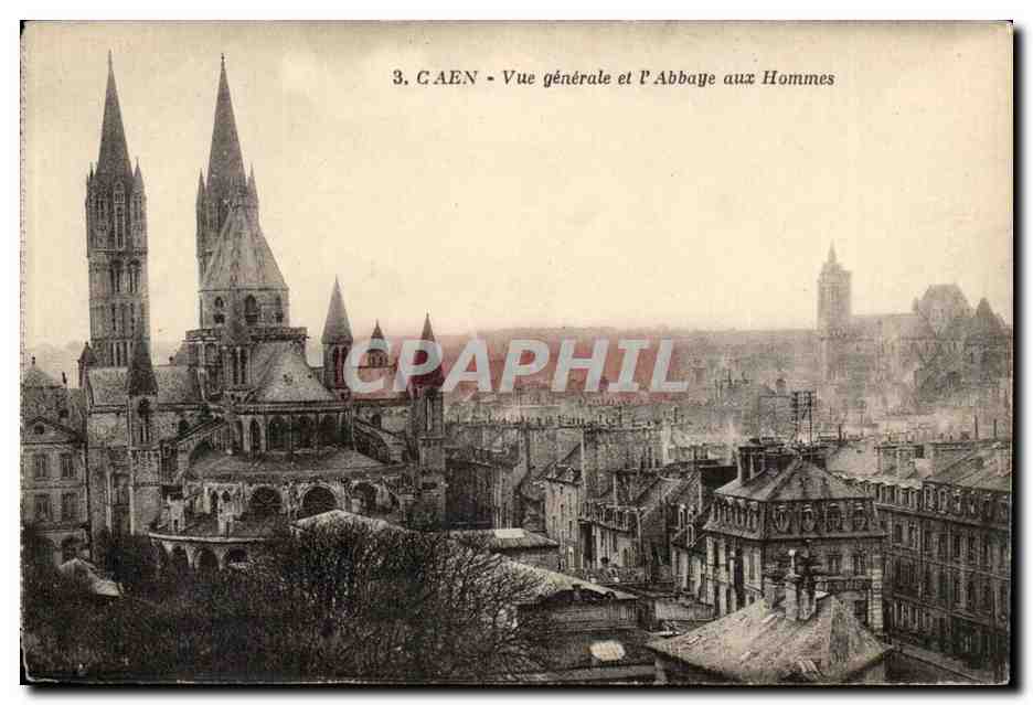 Caen - Vue Generale et l'Abbaye aux Hommes - CPA 