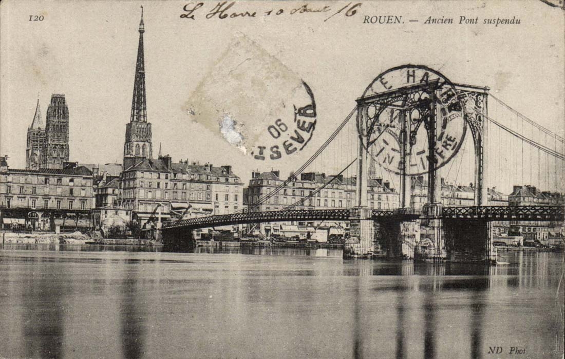 Rouen - Ancien pont suspendu - CPA 