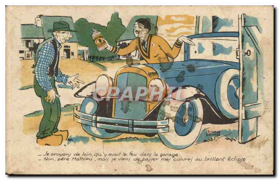 Automobile - Humour - je viens de passer mes cuivres au brillant eclipse CPA 