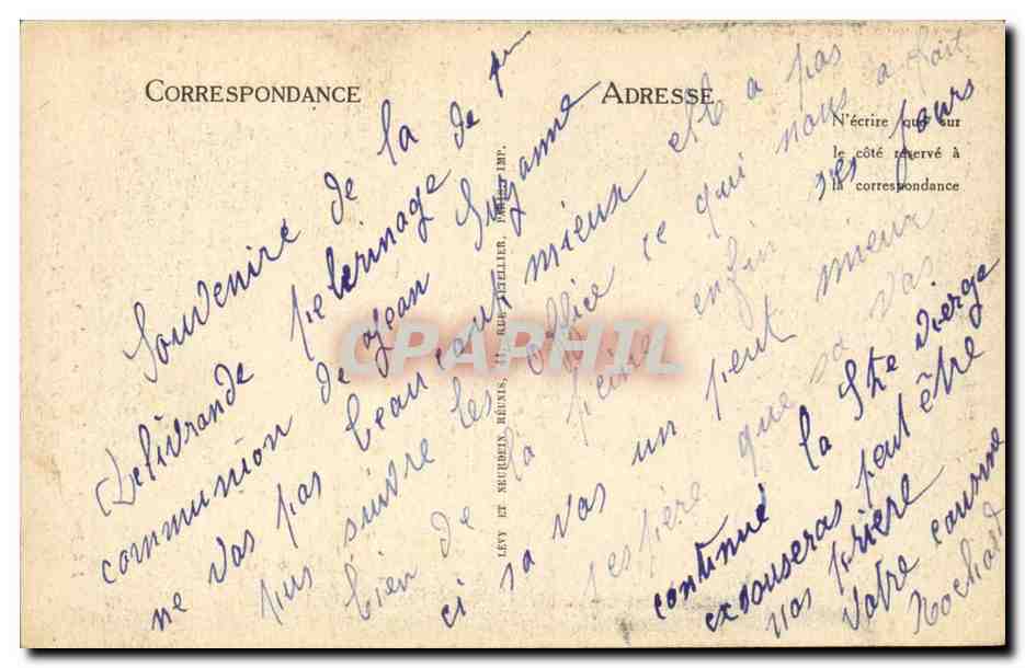 La Delivrande - a L'Autel de la Delivrande j'ai prie pour vous CPA  — Rückseite