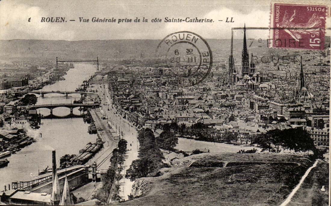 Rouen - Vue generale prise de la cote Sainte Catherine CPA 