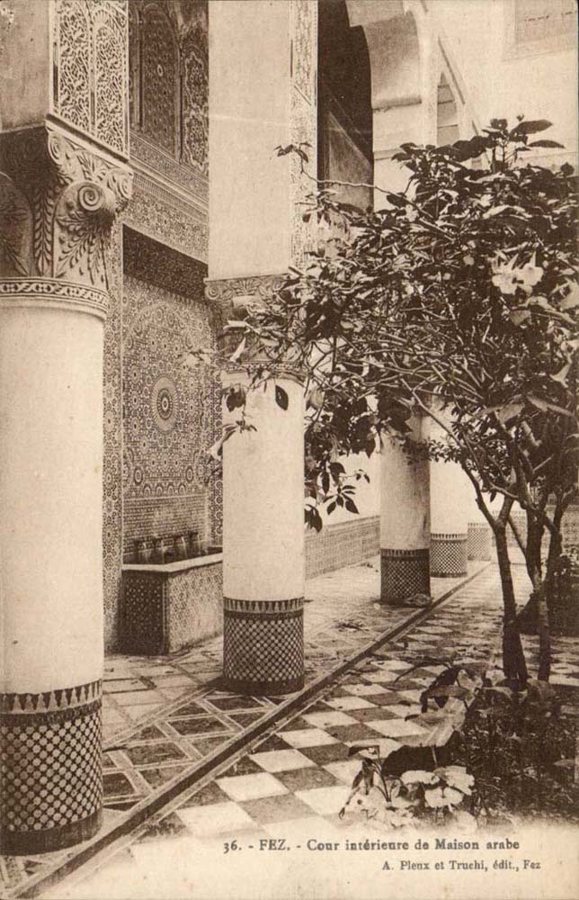 Fez Fes - Marco - Cour Interieure de Maison Arabe - CPA 