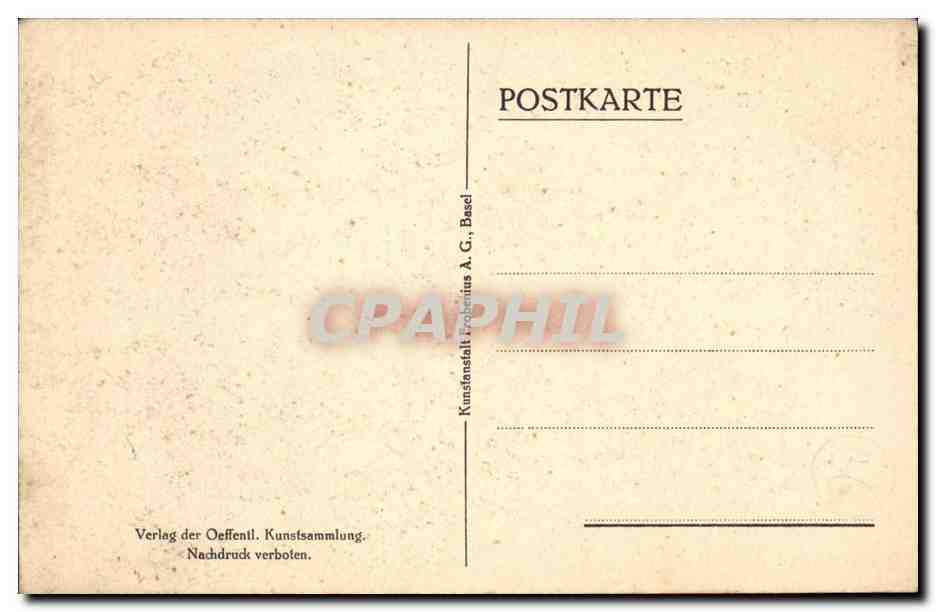 Oeffenliche Kunstsammlung Basel - Hans Holbein Bildnis des Familie Kuenstlers 1528 - CPA  — Verso
