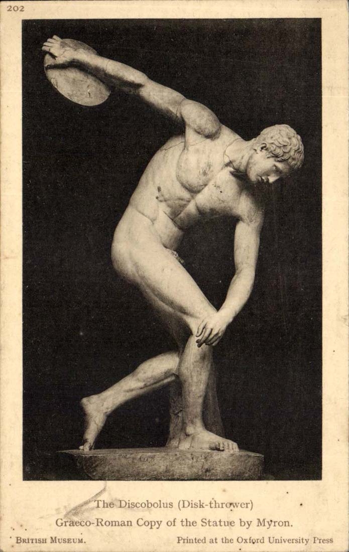 The British Museum - The Discobolus - Disk THrowr Greco Roman Copy of the Statue by Myron - CPA 